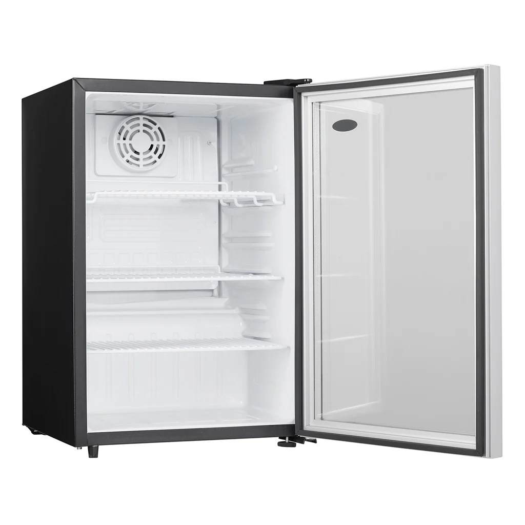 Danby 2.6 cu. ft. Compact Glass Door Fridge in Platinum
