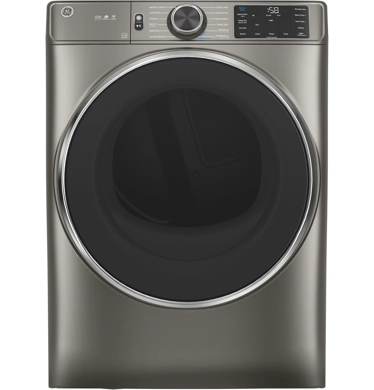 GE® ENERGY STAR® 7.8 cu. ft. Capacity Smart Front Load Electric Dryer with Steam and Sanitize Cycle
