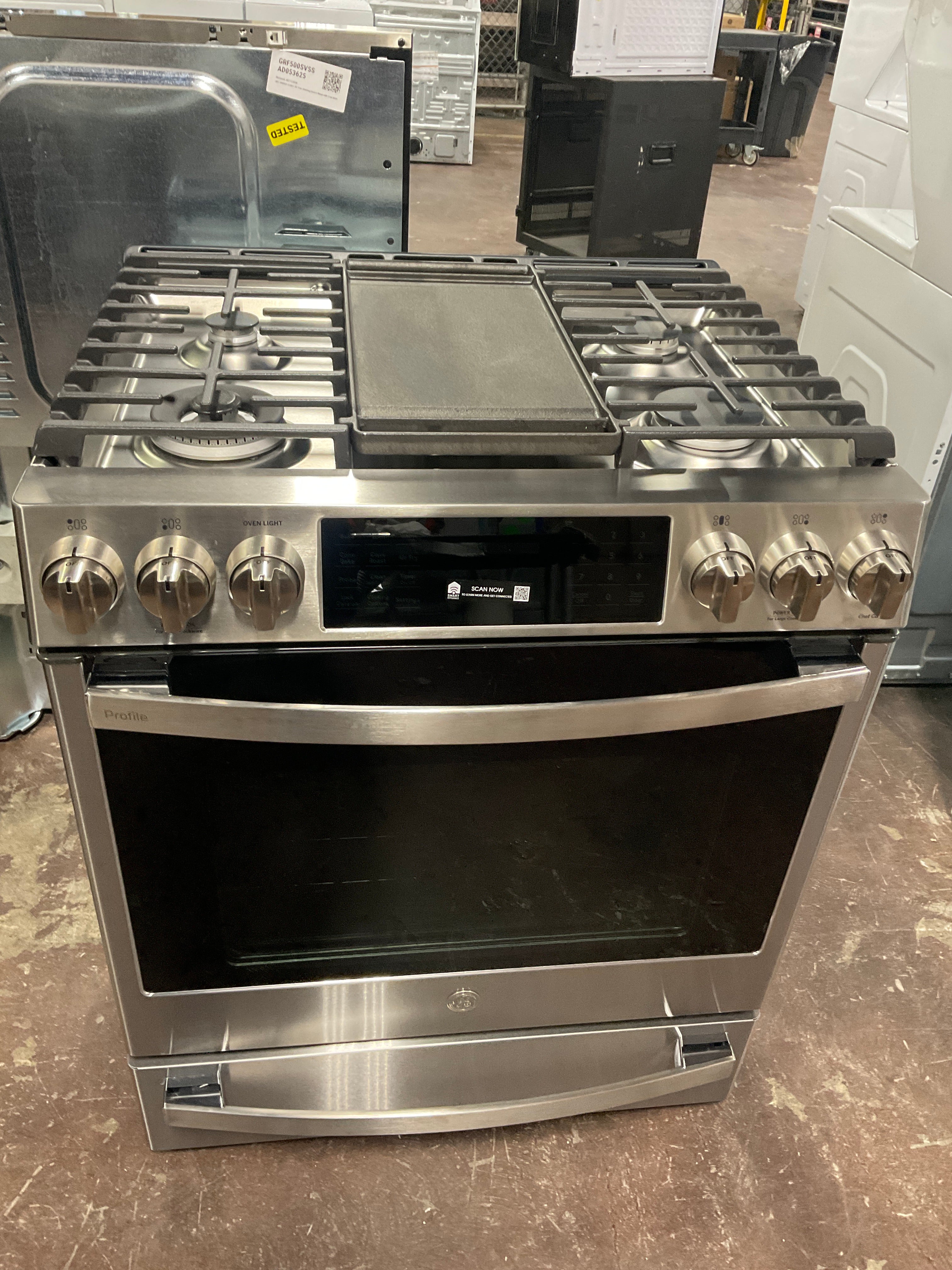 GE Profile™ 30" Smart Slide-In Front-Control Gas Fingerprint Resistant Range with No Preheat Air Fry - Image 7