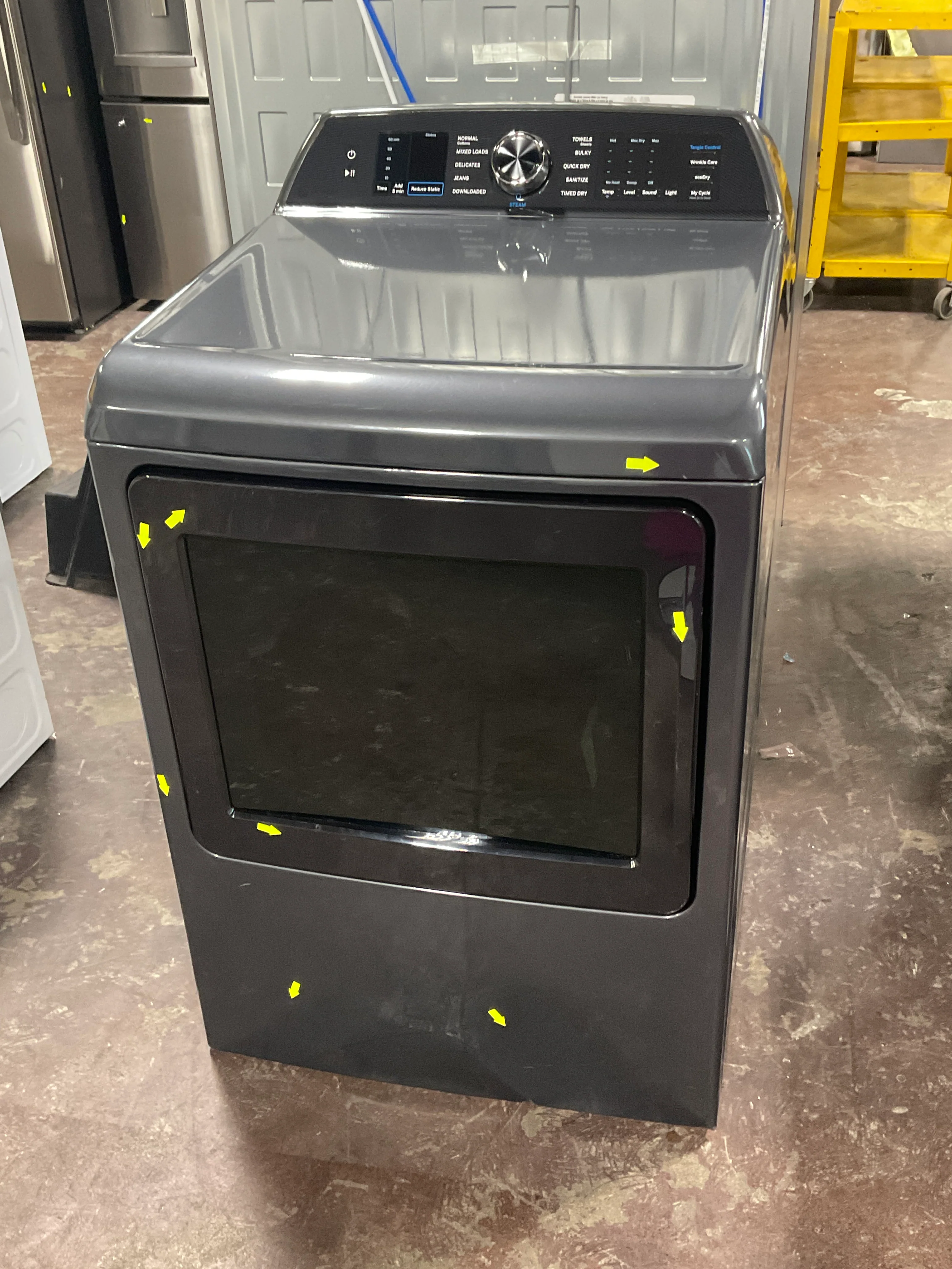 GE Profile™ ENERGY STAR® 7.4 cu. ft. Capacity Smart aluminized alloy drum Electric Dryer with Sanitize Cycle and Sensor Dry - Image 9